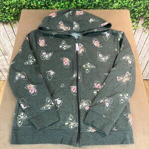 Cat & Jack Girls Hoodie Size Medium Charcoal Butterflies (SKU: 165G)